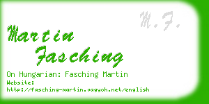 martin fasching business card